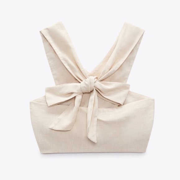 Zara Linen Blend Top Size Large - Picture 4 of 7